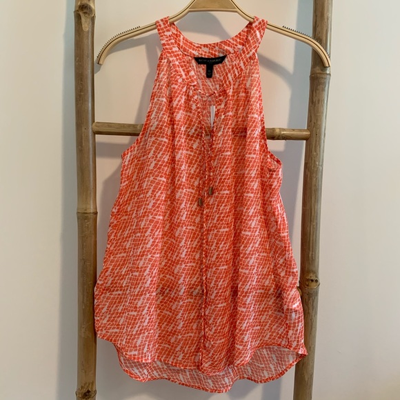 BR red-orange snake print sheer halter blouse - Picture 5 of 6